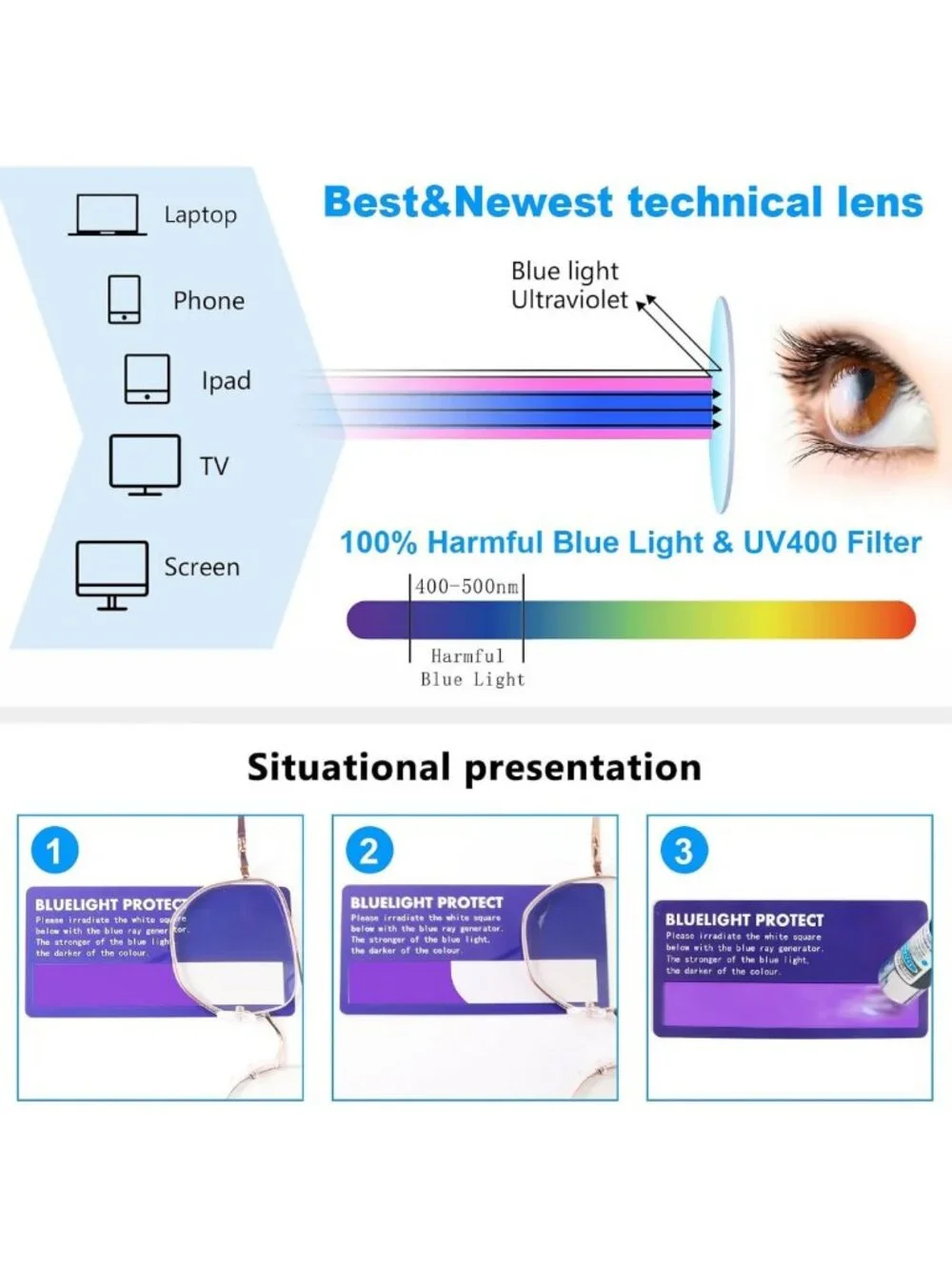 3 Pack Aviator Reading Glasses for Men & Women - Blue Light Blocking, Metal